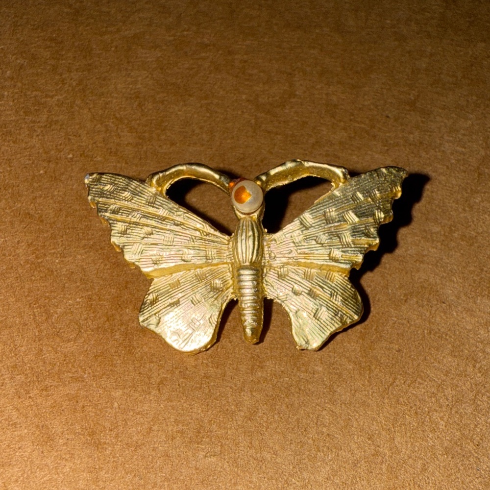 Gold Butterfly Brooch